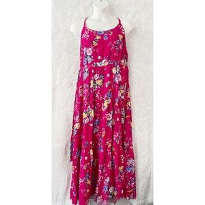 Torrid Raspberry Floral Challis Maxi Dress Size 1